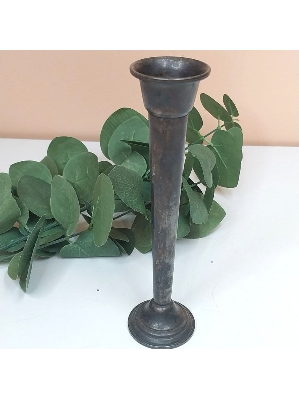 Gorham Silver-Plated Taper Candlestick Holder Trumpet Bud Vase Patina YC3050